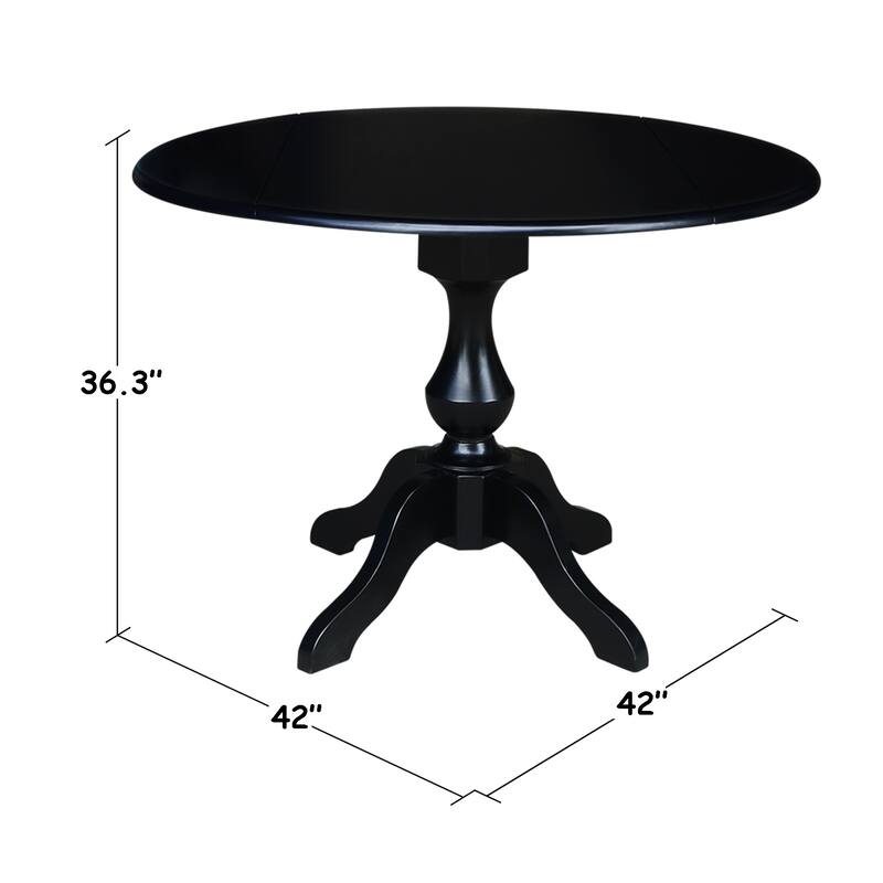 42" Round Dual Drop Leaf Pedestal Table