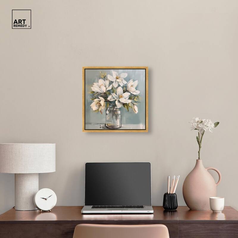 Prismatic Floral and Jar Canvas by Art Remedy