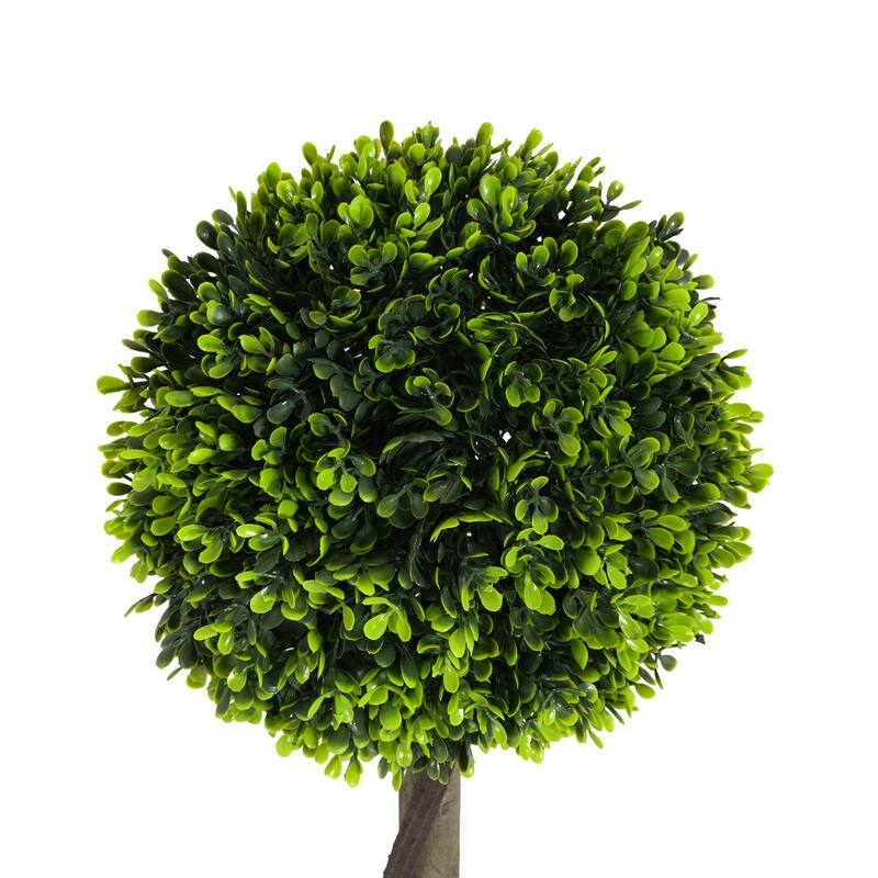 Roomfitters 34'' Artificial Topiary Boxwood Tree Double Ball Set of 2, Faux Decorative Plants for Home Office