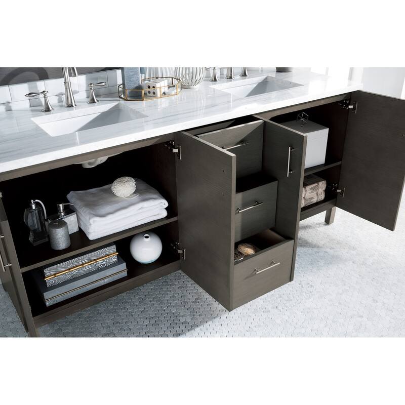 James Martin Vanities Metropolitan 72" Double Vanity, Silver Oak