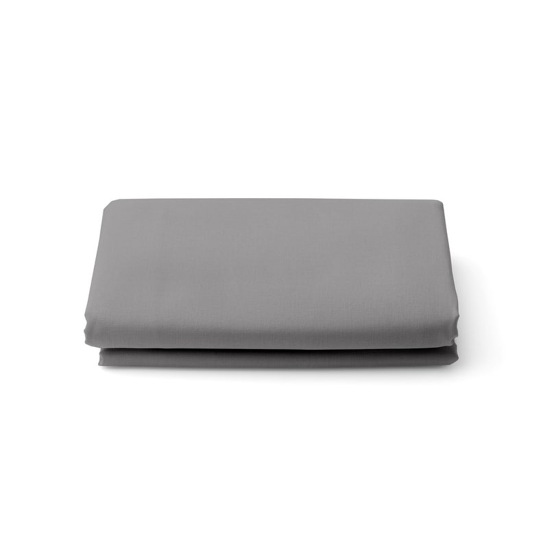 A1HC 100% Organic Cotton Flat Sheet, 300 TC GOTS Certified , Fair Trade Certified, Oeko-TEX Certified, Soft & Silky Sateen Weave - Dark Grey - Full