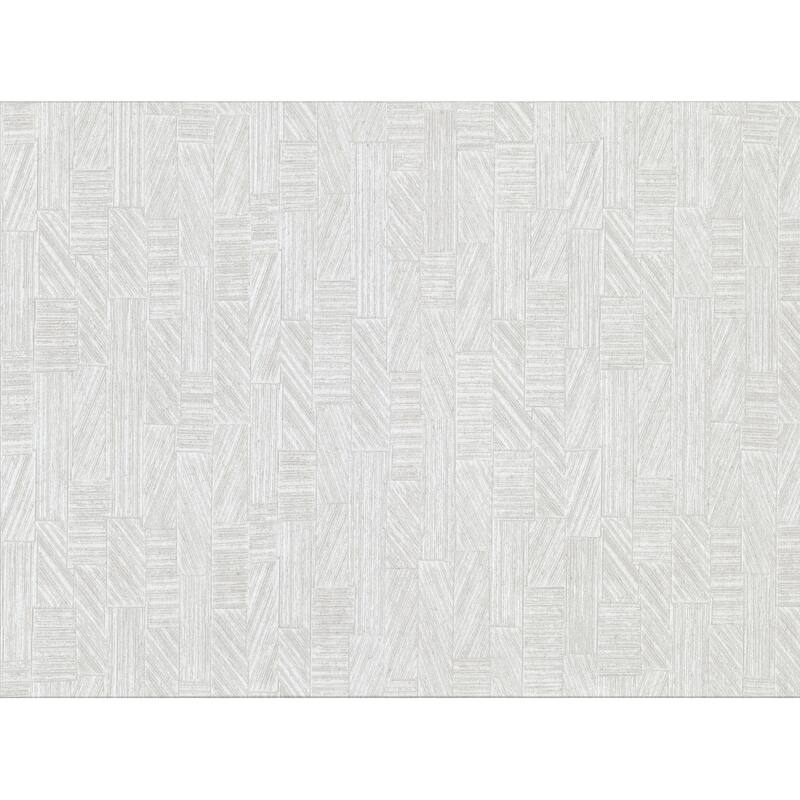 Kensho Off White Parquet Wood Wallpaper