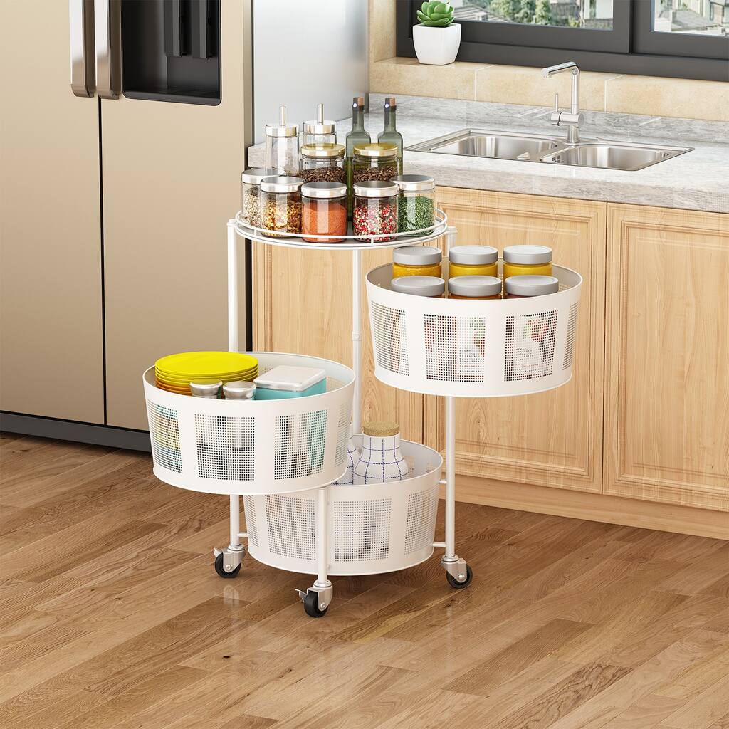 Kitchen Rotating Storage Movable Shelf Fruit and Vegetables Storage