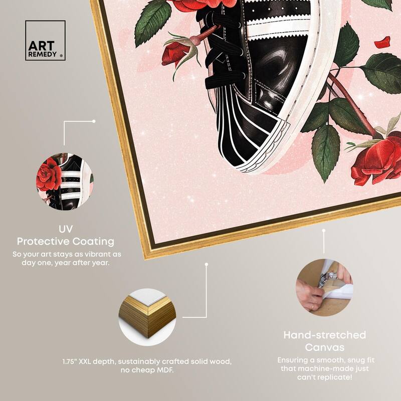 Sporty Sneaker Flowers Canvas by Art Remedy