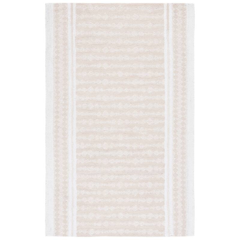 SAFAVIEH Handmade Capri Mirna Modern Wool Rug - 6' Square - Beige/Ivory