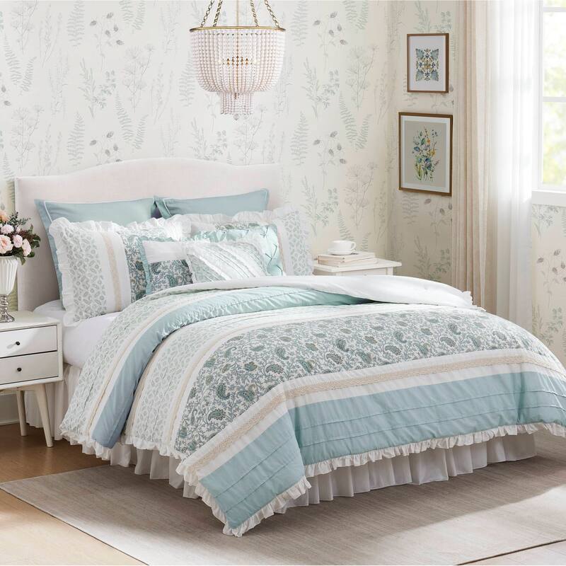 Madison Park Vanessa 9 Piece Cotton Percale Comforter Set