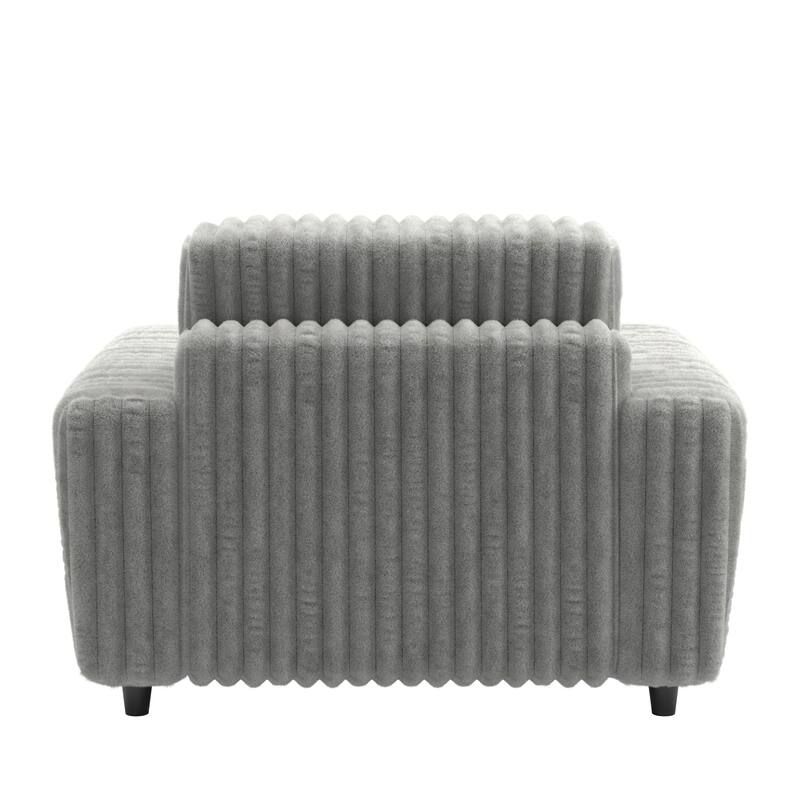 Veyron Furry Channel Fabric Down-filled Chair by iNSPIRE Q Modern