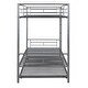 preview thumbnail 13 of 14, Twin over Twin Metal Bunk Bed With Trundle, Ladder, Silver