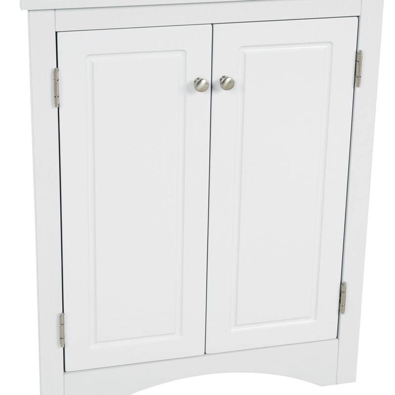 Triangle Bathroom Storage Cabinet with Adjustable Shelves