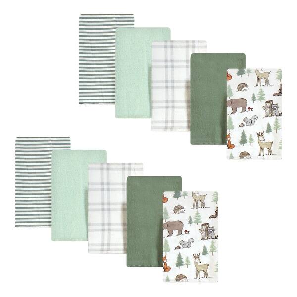 slide 1 of 1, Hudson Baby Infant Boy Cotton Flannel Burp Cloths, Forest Animals, One Size - Forest Animals - One Size One Size - Forest Animals