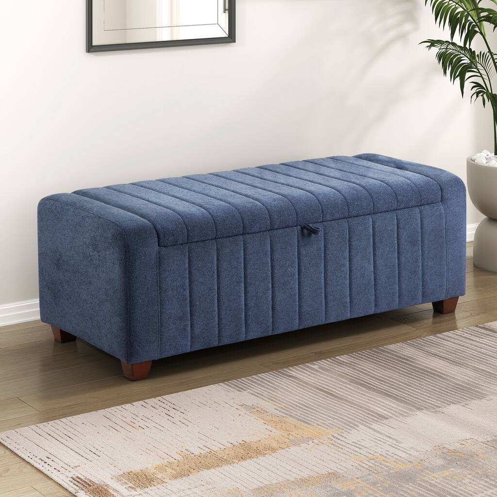 Bronte 50" Boucle Lift Top Storage Bench - Foam Cushioned Seat