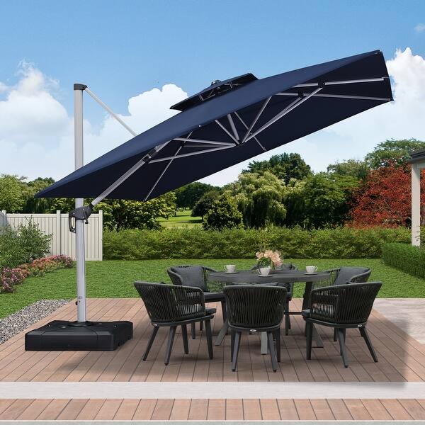 PURPLE LEAF 11 ft Square Aluminium Frame 360 Degree Rotation Patio