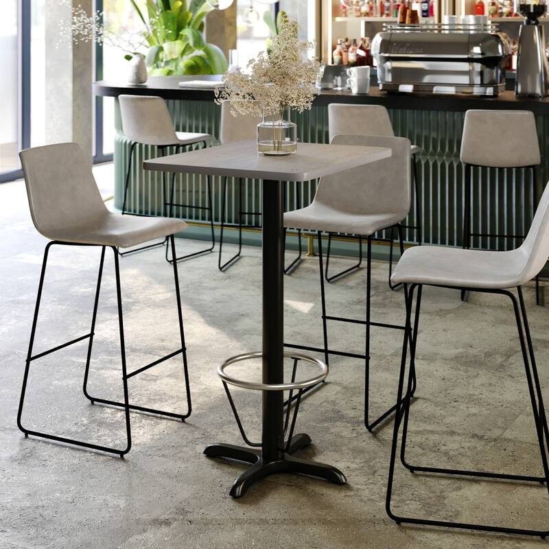 24'' x 30'' Rectangular Table Top with 22'' x 22'' Bar Height Table Base - 30"D x 24"W x 43.125"H