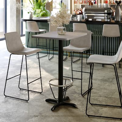 24'' x 30'' Rectangular Table Top with 22'' x 22'' Bar Height Table Base - 30"D x 24"W x 43.125"H