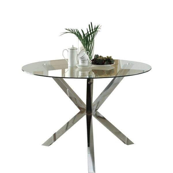 Shop Coaster Company Chrome Glass Top Dining Table 30 X 41 25 On Sale Overstock 12344846
