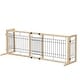 preview thumbnail 7 of 15, 38"-71" Adjustable Freestanding Pet Gate - Natural Wood Design for Doorways and Stairs