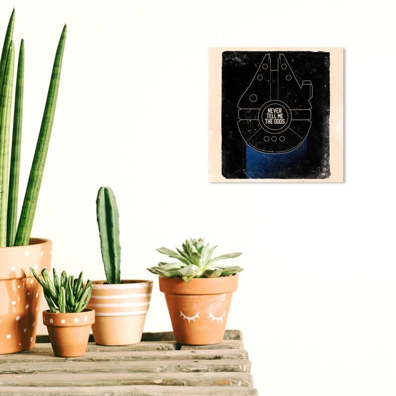 Wynwood Studio Prints Fantasy and Sci-Fi Never Tell Me the Odds Black and Modern & Contemporary Wall Art Canvas Print - 12 x 12