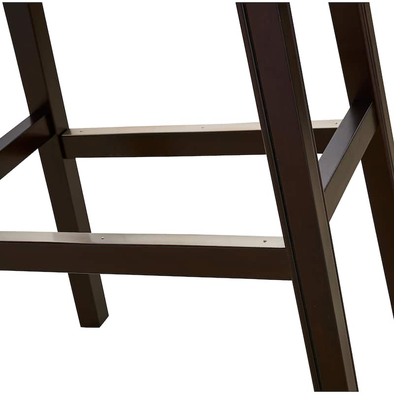 Julian 31" Espresso Bar Stool with Red Faux Leather Seat - N/A