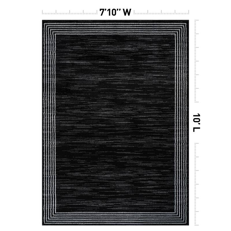 World Rug Gallery Modern Geometric Border Area Rug