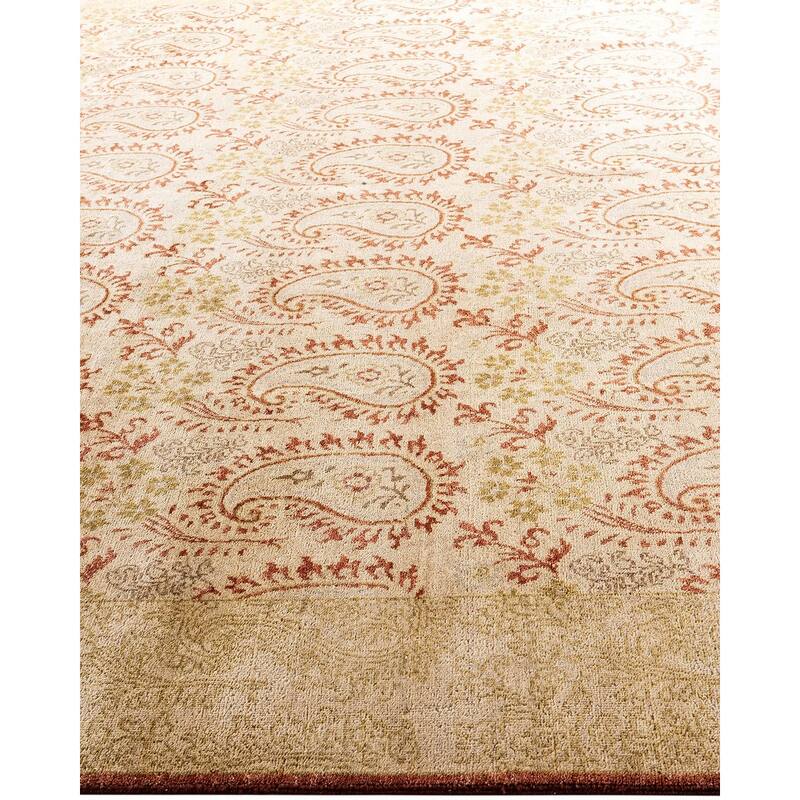 Ikat One-of-a-Kind Hand-Knotted Area Rug, Beige - 9' 0" x 12' 3"