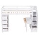 preview thumbnail 8 of 25, Twin Size Wooden Loft Bed with Storage Drawers, Desk, Storage Stairs, Shelves