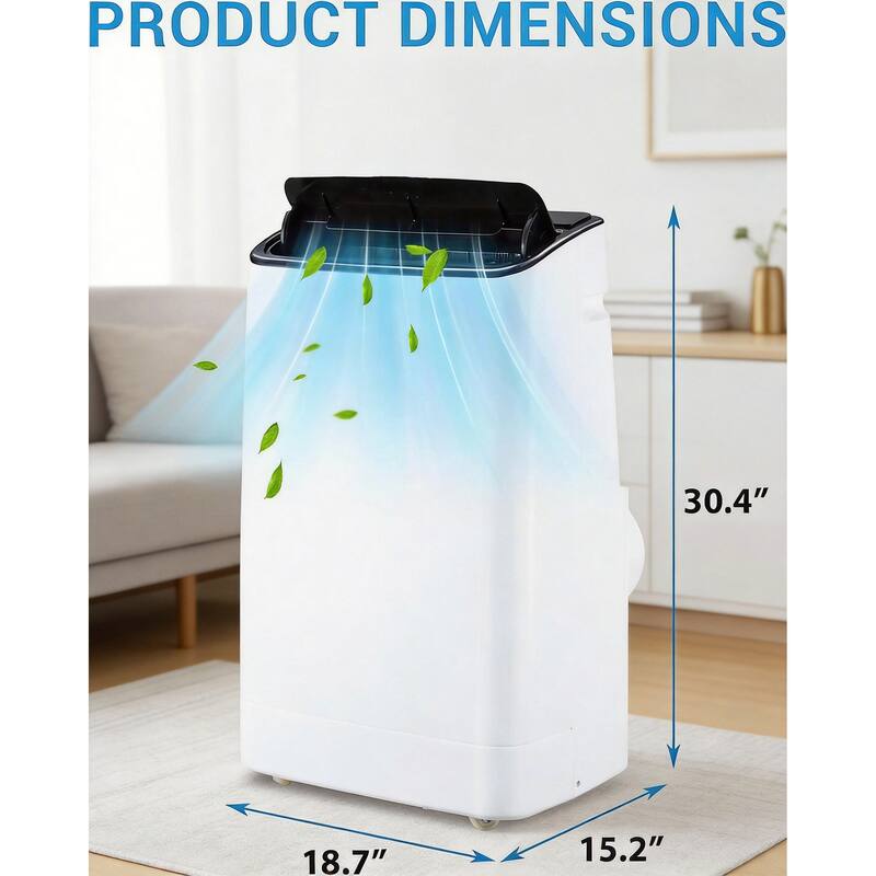 3-in-1 Quiet Portable Air Conditioner, 14000 BTU, Cooling To 750 Sq.Ft