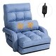 preview thumbnail 5 of 31, Costway Folding Floor Single Sofa Recliner Chair W/ a Pillow 5 Blue - 69.5'' X 27'' X 5.5'' (LX WX H)