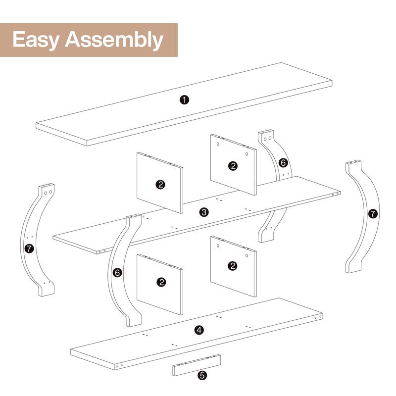 63" Farmhouse TV Stand, Media TV Console with Storage Shelves