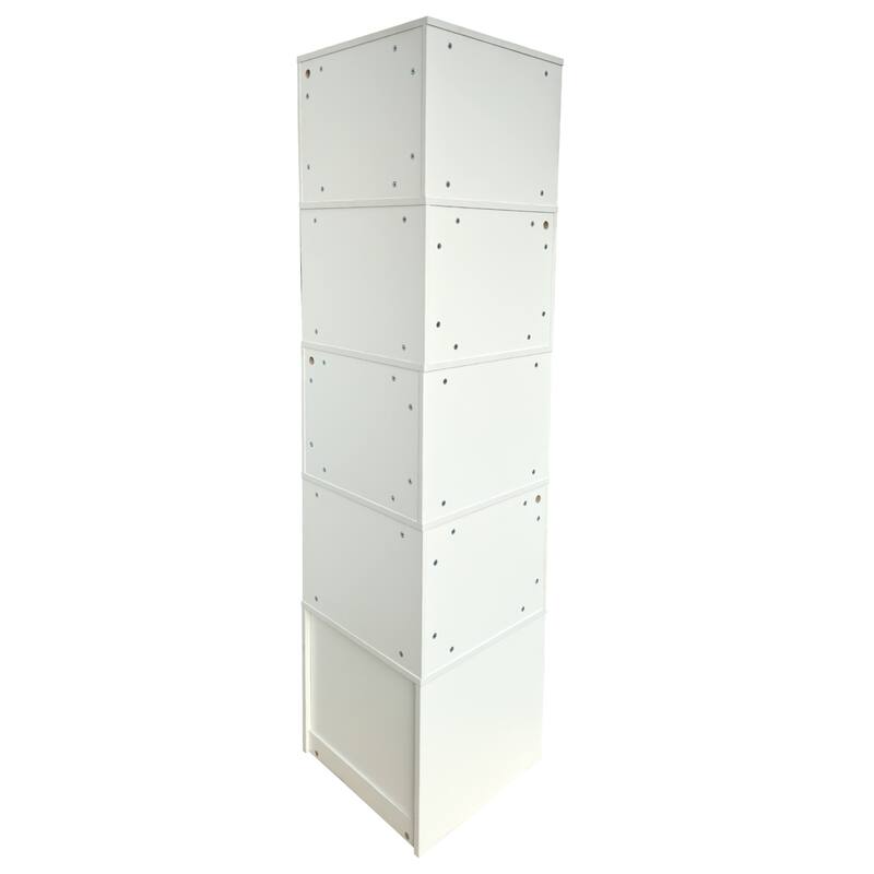 Corner Bookshelf With Drawers,4-Tier Corner Bookcase With Baffle, Freestanding L Shaped Display Shelf Stand With LED Lights