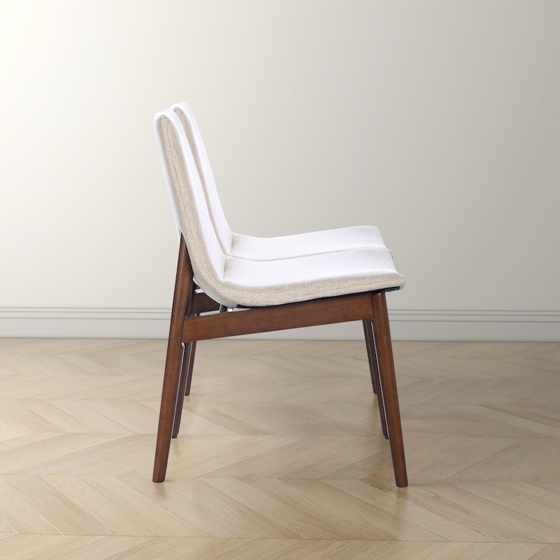 Maralunga Solid Wood Italian Style Linen Dining Chair (Set of 2)