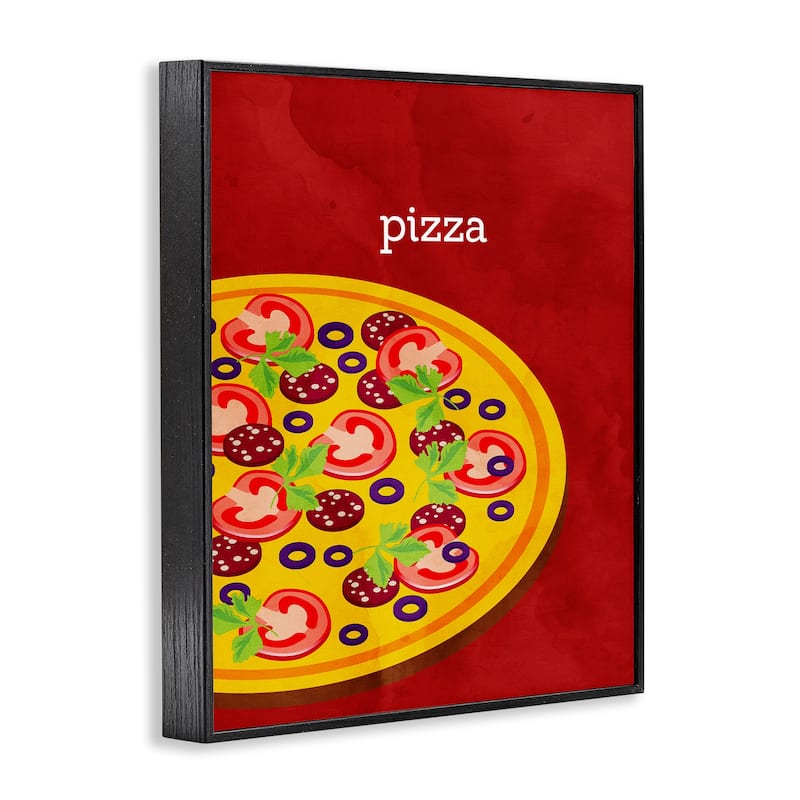 Stupell Tasty Savory Pizza Framed Giclee Art Design By Kim Allen