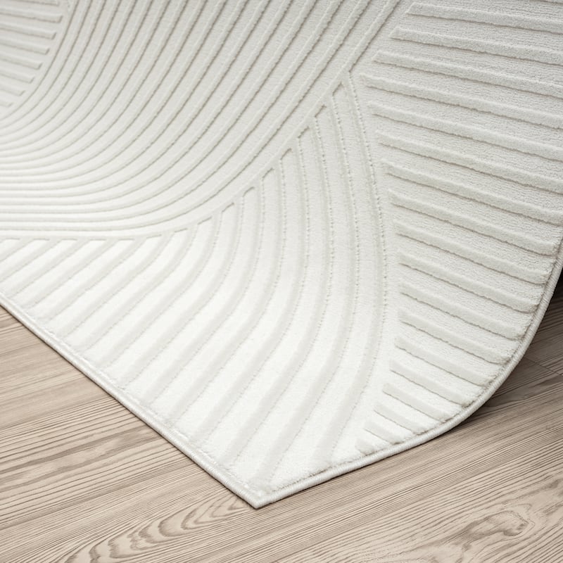 Abani Neutral NTL140 Lines Area Rug