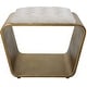 preview thumbnail 1 of 3, Uttermost 23673 Hoop 24"W Urban Modern Small Bench Accent Vanity Seat Off White / Gold