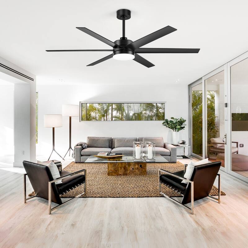 65 in. Integrated LED Indoor Gold/Black ceiling Fans with Light and Remote Control Included