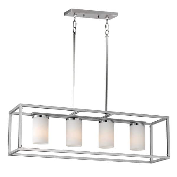 slide 2 of 4, Maxim 10288SW Lateral 4 Light 36" Wide Pillar Candle Linear Pendant Satin Nickel