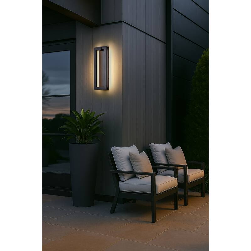 Crew 40 Watt 19 Inch LED Outdoor Sconce Sand Black Finish - Sand Black