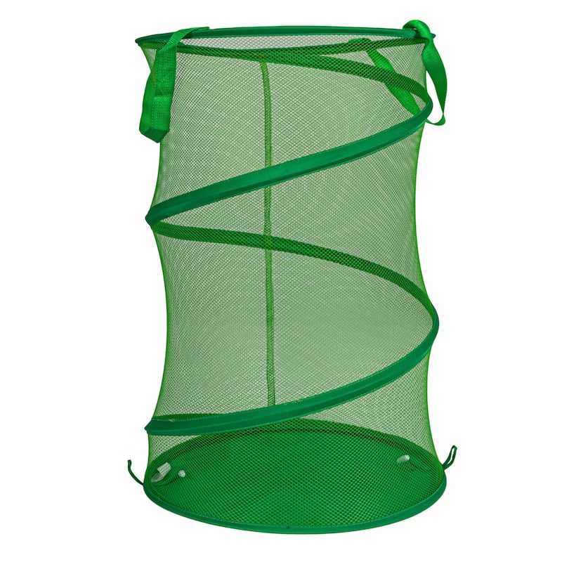 Household Essentials Pop-Up Mesh Laundry Hamper - 16.1"L x 16.1"W x 25.0"H - Green