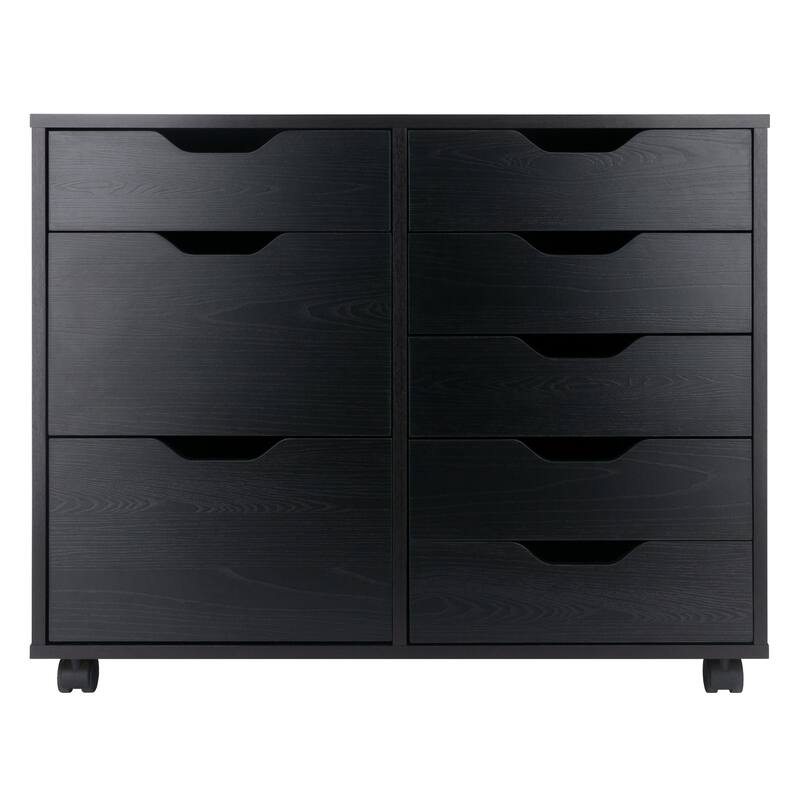6-Drawer Storage Mobile Cabinet Set - 32" - Black