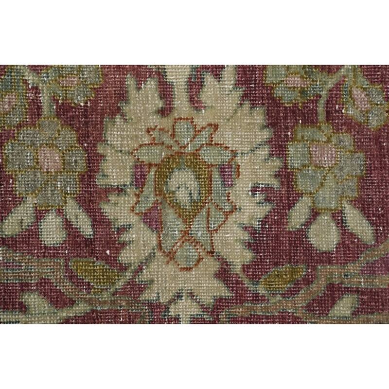 Hand Knotted Oriental 100% Wool Carpet Traditional Floral Navy Blue & Blues Tabriz Area Rug - 16' 0'' X 11' 2''
