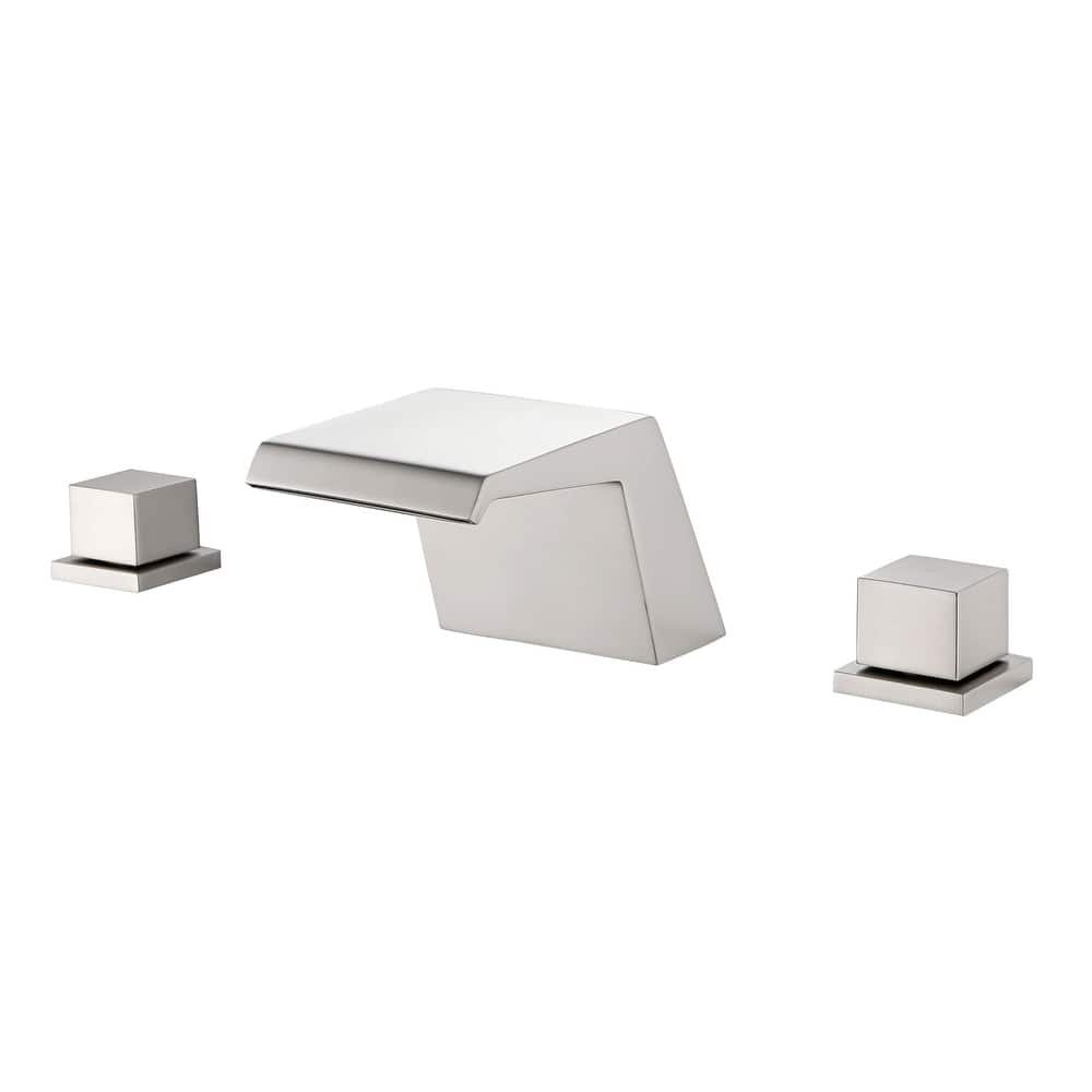 8 Inch Widespread Bathroom Sink Faucet Waterfall Modern Double Handle Bathroom Vanity Faucet Three Hole Mixer Tap With Valve