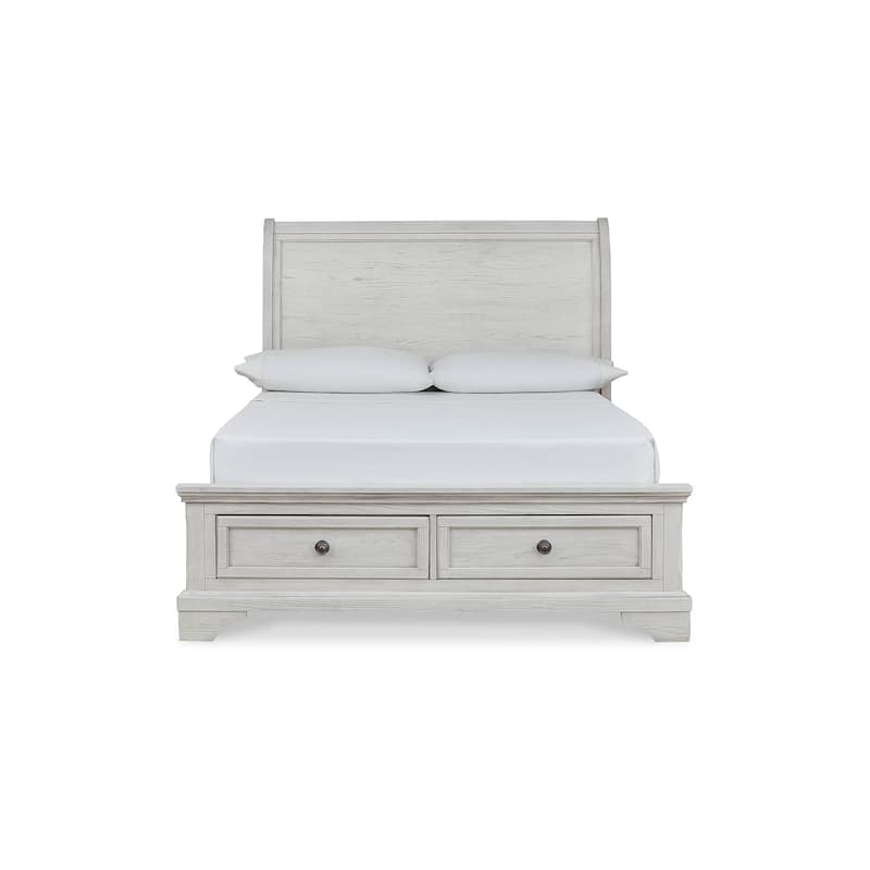 Signature Design by Ashley Robbinsdale Antique White Full Sleigh Storage Bed