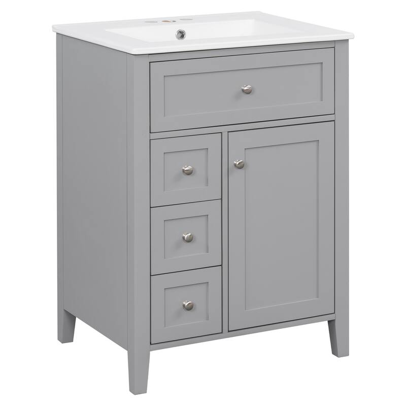 GDFStudio - Julian Hartwell 24-Inch Freestanding Bathroom Vanity with Smart Storage