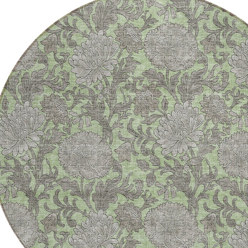 HomeRoots Floral Transitional Rectangle Outdoor Rug