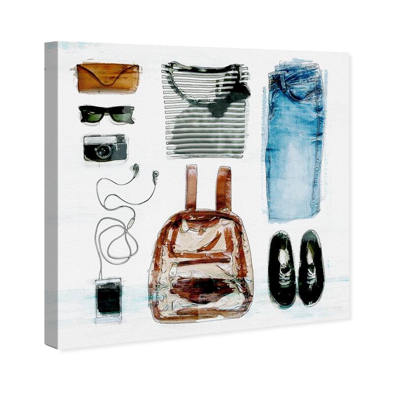 Wynwood Studio Canvas Fashion and Glam Updated Summer Kit Brown and Dark Brown Modern & Contemporary Wall Art Canvas Print