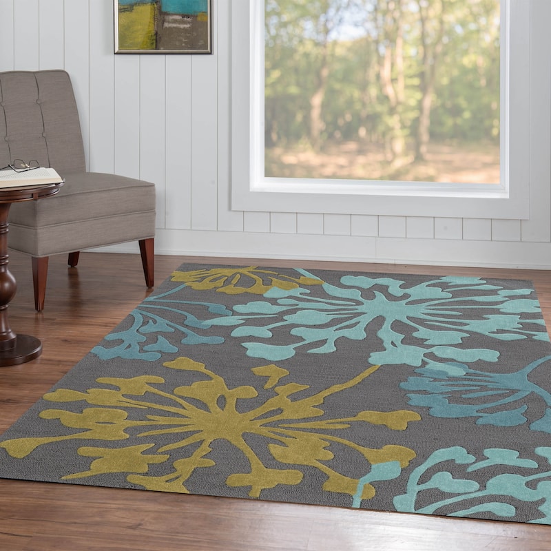 Hand Tufted TRIO Dandelion Grey Polyester Rug