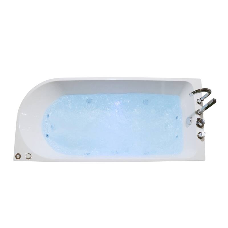 A&E Bath Ovid 67-inch Left-Hand Alcove Jetted Tub