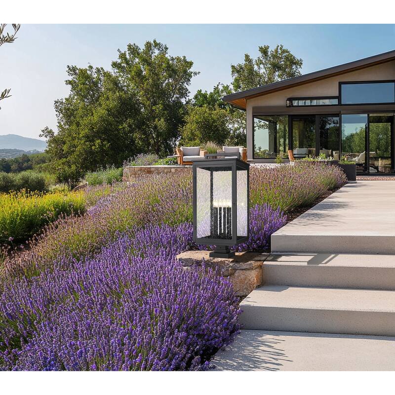 Z-Lite 5019PHXXLS-SQPM Hartwell 6 Light 34" Tall Post Light with Seedy