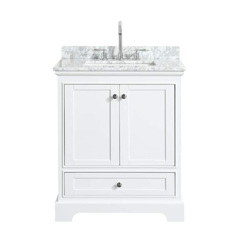 Wyndham Collection Deborah 30" Free Standing Single Vanity Set with