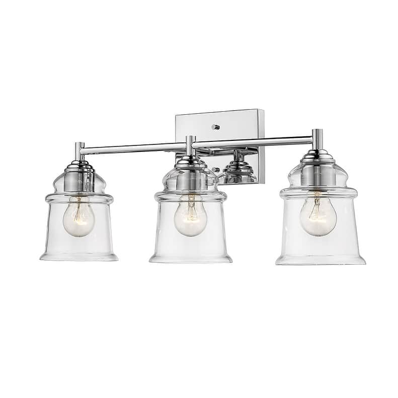 Vintage Retro Industrial Chrome 3 Light Bathroom Light fixture