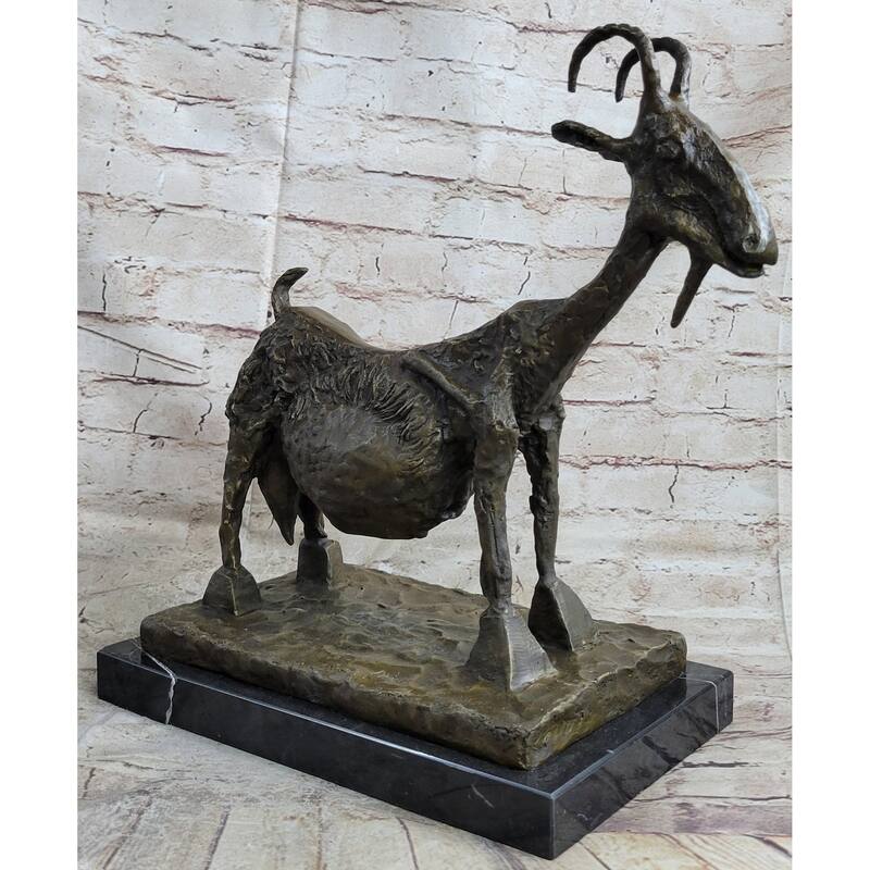 Pablo Pico She Goat 1952 Bronze Statue Sculpture Replica Figure Marble Base